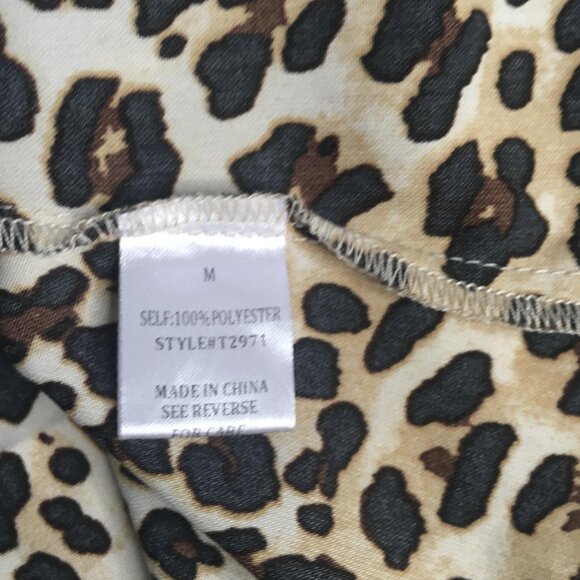 See And Be Seen Shirt Womens Medium Leopard Floral Embroidered Boho Tunic T2971 - Picture 14 of 15